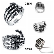 GESH Punk Men Stainless Steel Biker Rings