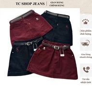 TC SHOP JEANS BIGSIZE Heart Embroidered A-Line Skirt 55kg-90kg Khaki Jean Code 2100