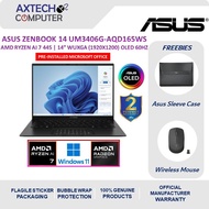 Asus Zenbook 14 OLED UM3406G-AQD165WS 14" WUXGA Laptop Jade Black ( AI 7 445, 32GB, 512GB SSD, ATI, 