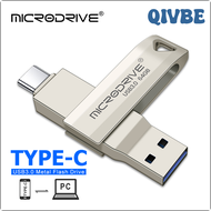 QIVBE 2 in 1 OTG USB 3.0 &amp; usb-C Flash Pen Drive Memory Stick Usb3.0 flash disk 128GB 256G 512G Type C Pendrive free shipping BIHEG