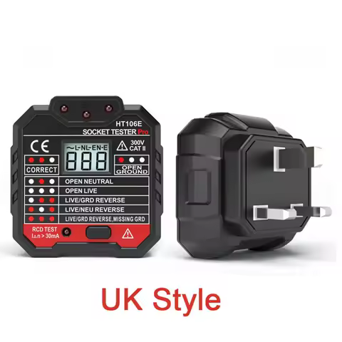 HT106E Digital Socket Tester Multi-functional Electrical Tester Smart Leakage Wiring Fast Sensitive 