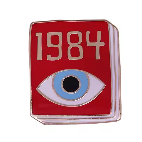 Book pin: 1984 Enamel Pin classic novel badge George Orwell dystopian literature jewelry
