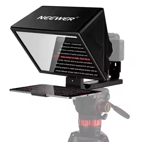 NEEWER Basics X12B Aluminum Alloy Liftable Teleprompter for iPad, tablet, smartphone, and camera