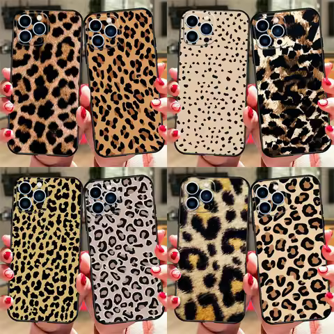 Tan Leopard Case For Xiaomi 13T 14T 15T Pro 13 14 15 Ultra 17 Pro Max POCO F7 F5 F6 X5 X6 X7 Pro Cov