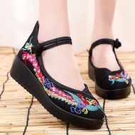 Ladies Chinese style shoes 2024 summer new embroidered fashionable canvas shoes