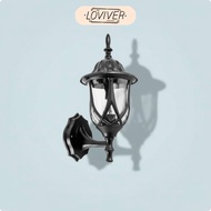 LOVIVER Outdoor Facade Lamp Vintage Waterproof Wall Lantern Lighting Fixture for Garden Entryway Hou
