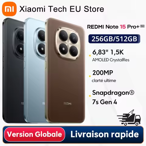 Global Version Redmi Note 15 Pro Plus 5G 1.5K CrystalRes Display 6.83-inch NFC Hz 200 MP Camera 6500