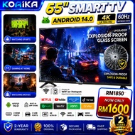 KOAIKA 65-inch Frameless Smart TV 4K UHD | Built-in Netflix/Youtube | DVB-T2 & Bluetooth Transmitter