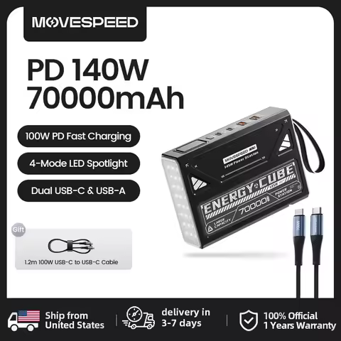 MOVESPEED Z70 Pro Large Capacity Power Bank 140W Max Fast Charge Laptop External Battery Charger for