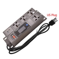 PDU Power strip socketdigital display meter 5Ways Universal SocketUSB+Type-C2meter Cord10inch Cabine