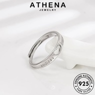 Athena Perhiasan Hollow925Bentuk Berlian Hati Asli Cincin Perak Couple
