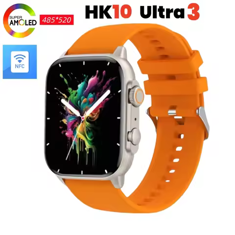 2024 Original HK10 Ultra 3-WF AMOLED 1GB ROM NFC Smart Watch WiFi ChatGPT Album Local Music TWS Blue