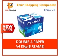 Double A - 80gsm A4 paper(1 Carton / 5 Reams) Double A Premium Copier Paper A4 80gsm (One Carton) AA