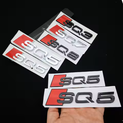 3D ABS SQ3 SQ5 SQ7 SQ8 Logo Styling Car Emblem Decals Body Trunk Badge Sticker For Audi A3 Q5 Q7 Q8