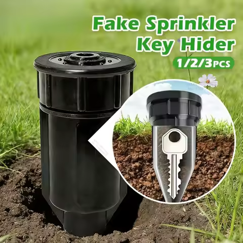 Fake Sprinkler Key Hider, Waterproof Outdoor Hidden Key Safe Box, Durable Plastic Garden Secret Stor