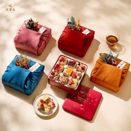 2026春節【嫣紅花火】風呂敷花插包裝天然果乾眠雪酥禮盒(18入)