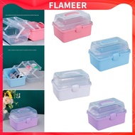 [Flameer] Storage Box with Handle And Lid 3 Tier Organizer for Home Use 7.87'' X 5.91'' X 5.12''