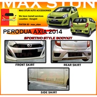 PERODUA AXIA 2014-2016 SPORTIVO FULLSET BODYKIT BUMPER SKIRT LIP CAR BODYKIT AXIA G SPEC FRONT LIP S