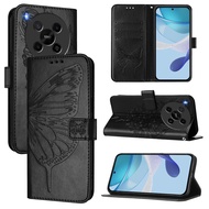 Casing for ZTE Blade V70 Max nubia V70 Max Flip Wallet Leather Case Card Slot Butterfly design