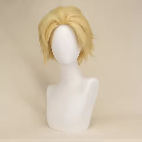Lucifer Synthetic Wig Anime Cosplay Men Short Blond Hair 28cm Lucifer Morningstar Cosplay Wig Lucife