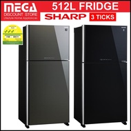 SHARP SJ-PG51P2 512L 2 DOOR FRIDGE (3 TICKS) ( SJ-PG51P2-DS &amp; SJ-PG51P2-BK )