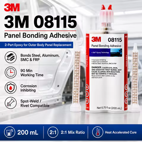 Original 3M 08115 Automotive Panel Bonding Adhesive 200ml Two-Part Epoxy for Weld Bonding Steel Alum