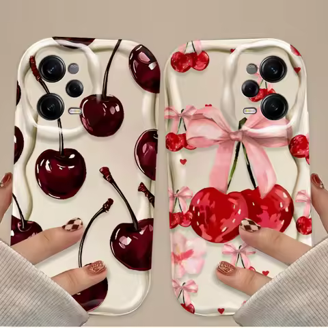 Red Cherry Butterfly Phone Case for Xiaomi Redmi Note 14 13 12 11 10 9 Pro Plus 14S 12S 11S 10S 9S R
