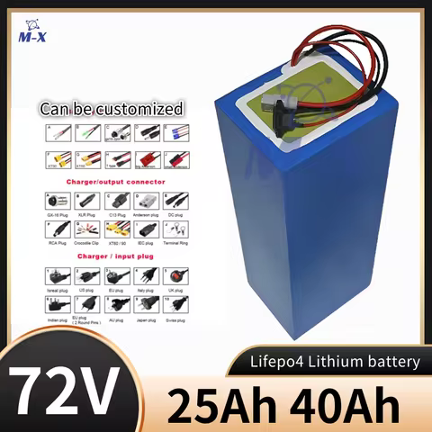 NEW 72V 25Ah 40Ah Lifepo4 Lithium battery BMS 24S for 3000W 5000W 6000W EV Reliable Backup Power Sup