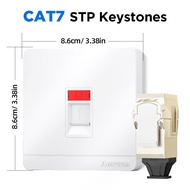 Ampcom RJ45 STP khớp nối Keystone với 86*86 tấm Tường Bộ che chắn vượt qua thông qua Coupler Cat6 ca