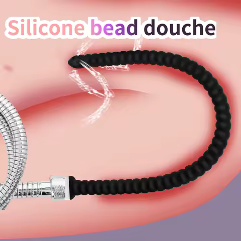 30/40/50cm Long Douche Silicone Enema Syringe Anal Head/Shower /Cleaner/Dilator /Beads Butt Plug Noz