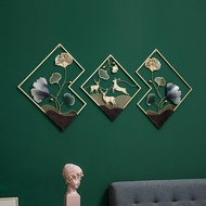 Wall Decoration Set 3 Pieces Deer Leafs Metal Wall Decor
