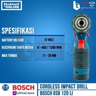 Mesin Bor Baterai Bosch Gsb 120 Li Cordless Impact Drill 12V Gsb120 Original