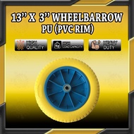 Wheel Barrow PU Tyre - Tayar Kereta Sorong Tanpa Angin - 13" x 3" Tayar Kereta Tolak PVC PU Wheel Ty
