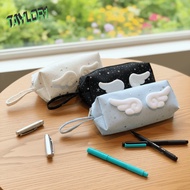 TAYLOR1 Wings Star Dots Pencil Case, Print Y2k Korean Style Pen Bag, Cosmetic Bag Stationery Storage