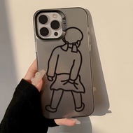 Funny โลหะชุบโลหะด้วยไฟฟ้า ไอโฟน เคสโทรศัพท์ าหรับ IPhone 11 13 14 15 16 12 Pro Max X XR XS Max 8 7 
