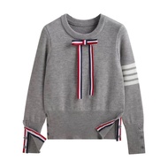 2025 Fall Winter College Style Sweater with Bow Knot Detail