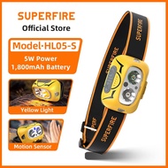 SUPERFIRE HL05-S 5W Rechargeable Headlight Super Bright 350 Lumens LED Rechargeable Light Headlights