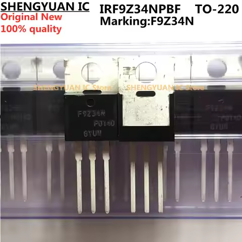 10Pcs/Lot IRF9Z34NPBF F9Z34N TO-220 IRF9Z34N IRF9Z34 Trans MOSFET P-CH -55V -19A 0.10Ω Original New 