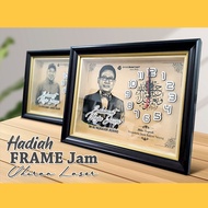 HADIAH Frame Jam Custom Ukiran Kayu Hadiah Persaraan, Bersara, Pencen, Birthday, Anniversary, Weddin