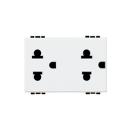 Bticino Socket Duplex Universal 2p+t 16a 127/250 Vac รุ่น Living Light White | N4185