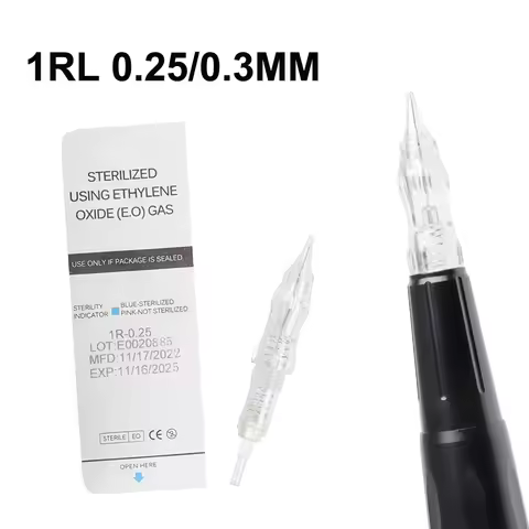 10PCS/BOX Permanent Makeup Screw Cartridge Needles 1RL 0.25/0.3MM Sterilized Rotary Tattoo Machine M