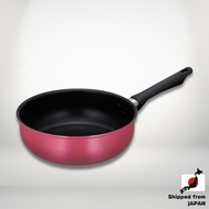 Thermos Durable Series Stir-Fry Pan 24cm, Gas Stove Only, Wine Red KFG-024D WNR