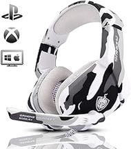 YOTMS Gaming Headset, PS5 Headset for PS4/PC, 3D Surround Sound Headset with Microphone, Noise Cance