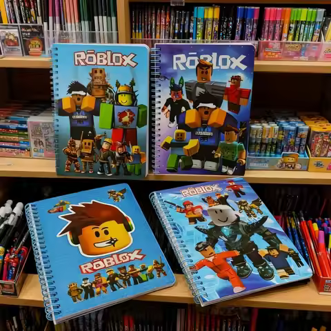 40 Pages Roblox Coil Notebook Cartoon Virtual World Games Pattern Student Stationery Supplies Office