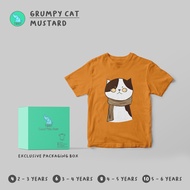 Tidbit Boys T-Shirts | Girls T-Shirt - Grumpy Cat - Mustard