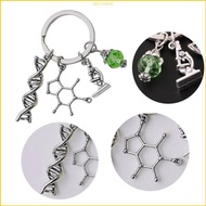 ST DNA Keychain Biology and Chemistry Molecular Pendant Key Rings for Scientists