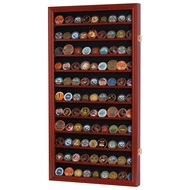 DisplayGifts Military Challenge Coin Display Case Poker Chips Holder Wall Cabinet Showcase Rack Stan