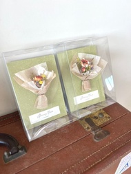 迷你乾燥花束心意卡・亮橘草綠 情人節禮盒母親節禮物母親節禮物