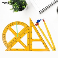 [YWJLQH] 4x Math Geometry Ruler Set Triangle Ruler Drafting Angle Measurement Math Ruler Stationery 