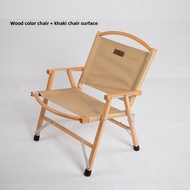Outdoor portable foldable reinforced beech solid wood Kermit chair camping folding chair camping sel